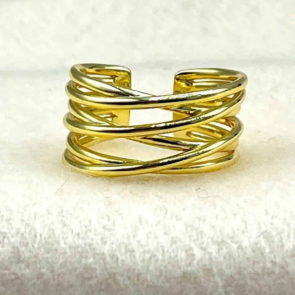 14K Vermeil sterling wrap around size 8 ring